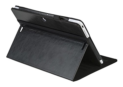 Die original GeckoCovers Luxus Asus Memopad 10 Hülle Case Cover Etui Tasche für das Asus Memopad 10 ME102A und Asus Memopad 10 ME103K 10 Zoll Tablet Tab – Mit original Gecko Applikation und Stand – und Präsentationsfunktion in der Farbe schwarz / black (Memopad 10 ME102A / ME103K, Luxus schwarz) - 2