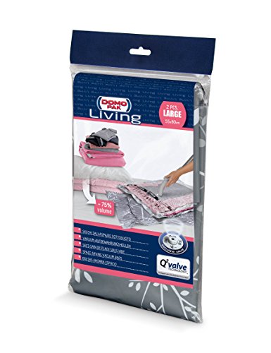 Domopak Living 913020 Set Custodie Salvaspazio Sottovuoto, polietilene/Poliammide, 0.2 x 55 x 80 cm, 2 unità