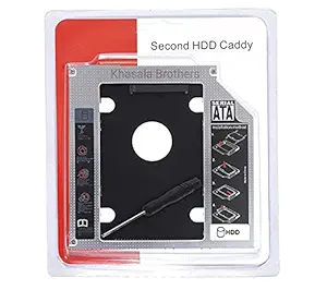 Khasala Brothers 9.5 mm Universal 2nd Bay SATA Hard Drive Caddy for CD DVD-ROM Drive Slot (for SSD and HDD)