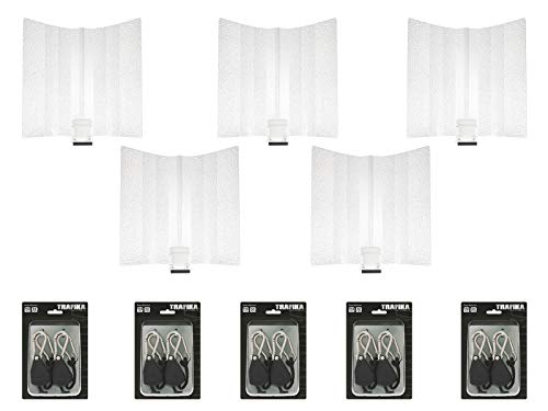 5 réflecteurs TRAFIKA Stucco pour Ampoules HPS 250W-600W, Lampes HP +5 Rope Ratchets POULIES pour Les Réflecteurs et Les Filtres à Charbon/Cultures Hydroponiques/Chambres de Culture