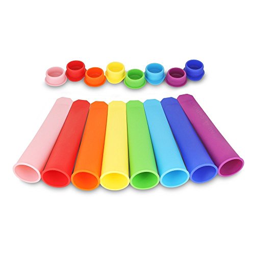 Vlunt 8 X Ice Pop Maker Eis Pop Formen eis am Stiel form-Set eis am stiel-Fuellen mit Saft, Soda, Joghurt-BPA frei 100% Lebensmittelqualitaet Silikon - 2
