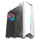 Semitorre gaming atx con ventana lateral de cristal templado en color blanco