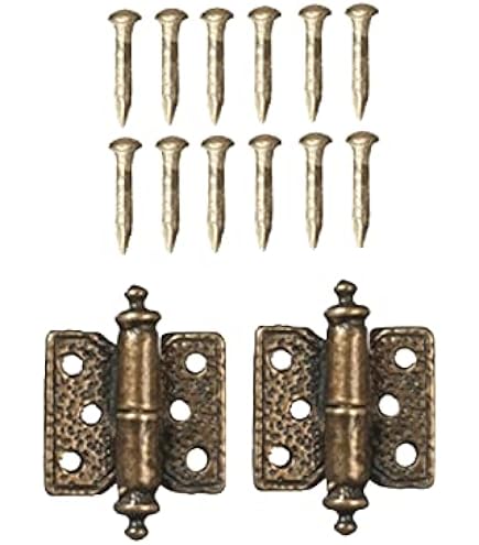 Melody Jane Puppenhaus Scharniere Antik Gold - 2 Stück, Für Miniatur-Möbel Im Maßstab 1:12