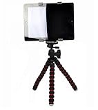 Capacidad de carga: 2 kg Jun felxible pulpo estilo iPad trípode con iPad soporte para Tablet Universal iPad Tablet soporte de trípode adaptador (12,5 - 20 cm Ajustable Ancho) para Apple iPad 2, 3, 4, iPad Mini 1, 2, 3, - Samsung Galaxy Tab, Tab 2, Tab 3, Tab 4, Tab Pro, Tab S, Microsoft Surface, Google Nexus y más tabletas - uso en Monopod, Selfie Stick trípode, soporte, trípode de mesa, etc.
