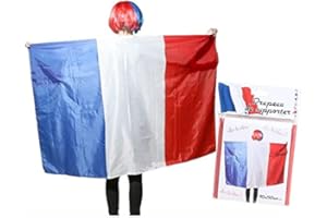 MAELSA® - Drapeau de la France 150X90 - Drapeaux français bleu blanc rouge - Drapeau grande taille très résistant - Body flag supporter français