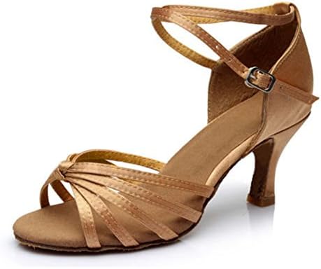 Newday Heaven Women's Latin Dance Heels Lady Salsa Chacha Ballroom Shoes Kitten Heels Stain Sandals Size UK2.5 - UK6.5 5cm High