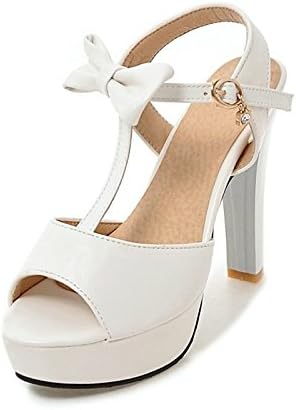 ZHZNVX Women's Shoes Leatherette Customized Materials Summer Novelty Comfort Sandals Chunky Heel Peep Toe for Wedding Office,Career White,White,US8.5/EU39/UK6.5/CN40