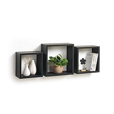 Modul'Home 6RAN789NR Cube Gigogne de Rangement Panneau/MDF Noir 3 tailles 23cm/26,5cm/30cm