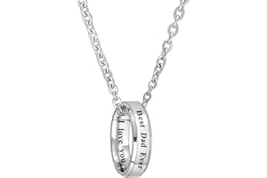 BESPMOSP Best Dad Ever Necklace Dad Gifts From Daughter Son Daddy Necklace Father's Day Gifts Birthday Necklace For Dad…