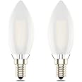 E14 Dimmable Led Candle Bulb,SES Small Edison Screw,6W Equivalent 60w, Warm White 2700K,Pack of 2