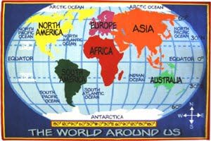 Kids World Map Rug 5'3 x 7'6 by Geographical