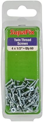 SupaFix Twin Thread Screws 4gx1/2" Pack 60