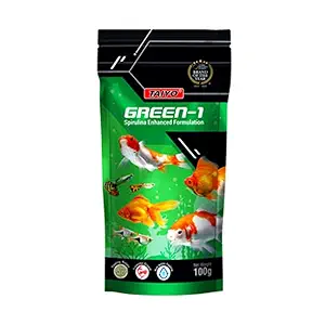 TAIYO Green-1 Spirulina Enhanced Fish Food 100g, Pack of 2