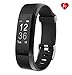 Fitness Tracker, Arbily YG3PlUS Moniteur de fréquence cardiaque Tracker d'Activité Smart Bracelet Sport Bracelet Activity Tracker Sport Podomètre montre Smartwatch de conditionnement physique avec Sleep Monitor Step Counter for Walking / Running / Cycling Travail avec iOS et Android Phone (noir)