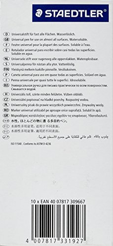 Staedtler 315 Lumocolor Universalstift nicht permanent M 0,8 mm Strichbreite 10 Stück schwarz - 2