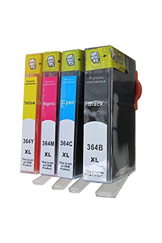 ESMOnline 4 komp. XL Druckerpatronen Ersatz für HP 364XL Photosmart 5510 5515 5520 5522 5524 5525 6510 6520 6525 7510 7520 / HP Deskjet 3070A 352022