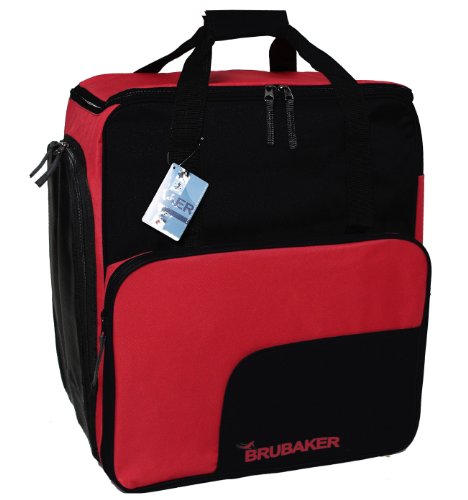 SUPER FUNCTION Practical Ski Boot Winter Sports Bag by Henry BRUBAKER Backpack Holds Complete Set of Ski and Snowboard Equipment Incl. Helmet - Red
