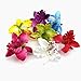 Produktbild Snner 4X Hochzeit Braut Blume Stoff Dendrobium-Orchidee-Haar-Klipp-Brosche Spange (rot, grün, Pfirsich, weiß)