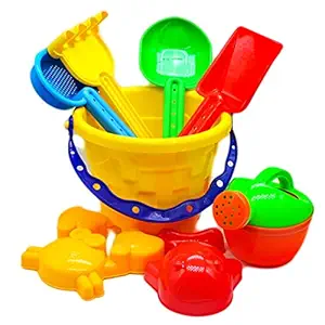 STAGRUN Summer Yellow Beach Set for Kids,Role Play Learning Gardening Beach and Sand Toys Set with Water Sprinkler (Set of 8 Pieces) Any 1 Random Color Will be dispatched.