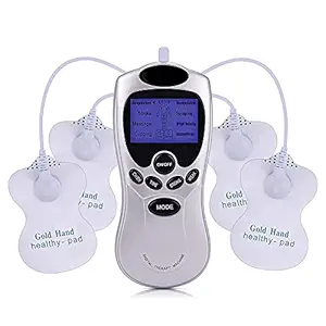 TOKEZO 8 IN 1 Electric Full Body Massager Digital Therapy Acupuncture Machine with 4 Pads For Muscle Relax pain relief Portable Massager