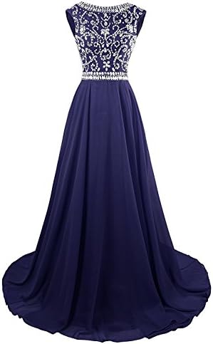 KYD Women's Long Prom Dresses 2018 Evening Gowns Bridesmaid Wedding Guest Dress Beaded (Navy Blue 20)