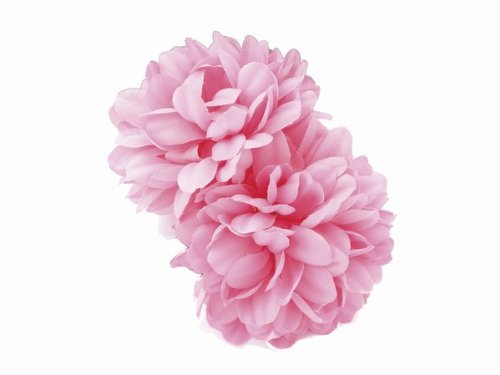 2 x Girls Pink Flower Ponios/ Hair Elastics/ Bobbles