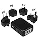 Produktbild Stunning Quality Universal Black 4-Usb Ports 2.1A Travel Charger Worldwide International Mains Wall Charger Travel adapter with UK/EU/US/AU charger plug Power Socket outlet usb charger for iPod shuffle/iPod Touch/iPod Nano,iPhone 5/5S/5C/4/4S/3/3GS, New iPad 4/Ipad3/IPAD 2/Ipad Mini, Blackberry,Samsung S4, S3 , HTC Mobile Phone charger,Smart phone charger, PSP/GPS,eBook reader, mp3 /mp4 Player Home Charger BTC20B by G4GADGET®