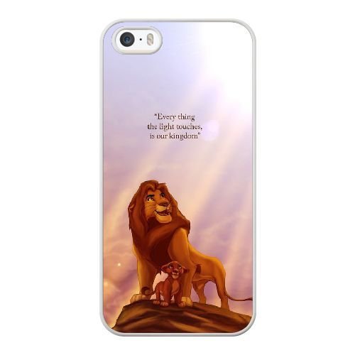 Generic iPhone 5 5S SE Case,OKL9085240 The Lion King DIY Cell Phone Case for iPhone 5 5S SE White [ with Free Tempered Glass Screen Protector For iPhone 5 5S SE ]