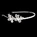 Pixnor Butterfly Shaped Rhinestone Headband Hair Band Tiara Hair Barrettes Hair Clip (Sliver)