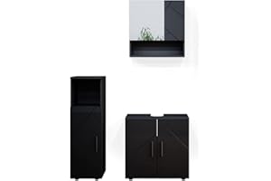 Vicco set mobili bagno Irma, Antracite lucido, 3 parti