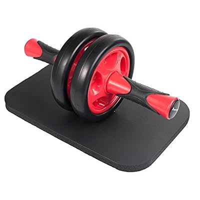 KYLIN SPORT Roue Abdominale AB Wheel Roller Pro de Fitness et Musculation de Corp-Appareil Abdominal Munit d’Un Tapis Epais pour Genoux (rouge noir)