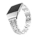 Produktbild Uhrenarmband Für Fitbit Ionic, ESAILQ Luxus Legierung Crystal Watch Band Handschlaufe für Fitbit Ionic, 135-235mm (Silber)