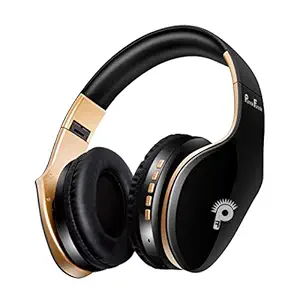 PunnkFunnk P18 Wireless Bluetooth Headphone 5.0 Over Ear Bluetooth Headphone with Mic, FM/SD Card Slot, Foldable and Deep Bass Stereo Noise Reduction Headphone (Black)