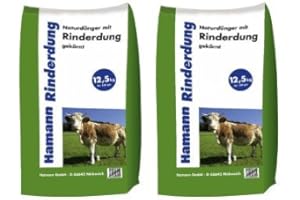 HAMANN MERCATUS GMBH Hamann Naturdünger mit Rinderdung 25 kg - organisch-biologischer Gartendünger mit Langzeitwirkung