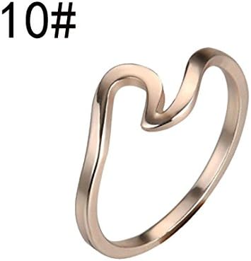 2018 Fashion Wave Rings, GreatestPAK Wedding Ring For Women Jewelry Accessories (Rose Gold, 10)