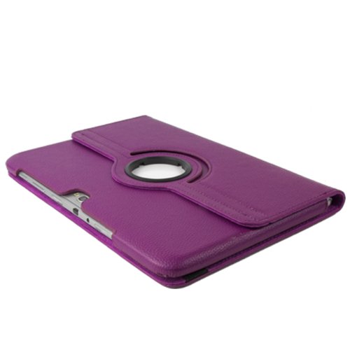 3in1 SET Note 10.1 360° PU-Leder + Folie + Pen Samsung Galaxy Note 10.1 N8000 N8010 N8020 Tasche Etui Case (Lila) - 4