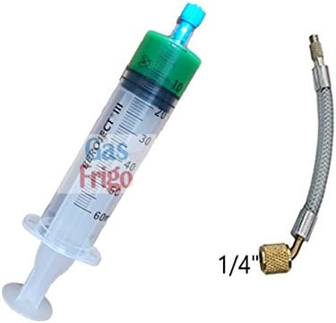 Air Conditioning LEAK STOP 12 ml in syringe with 1/4 Adapter - Compatible and totally miscible with refrigerant gas