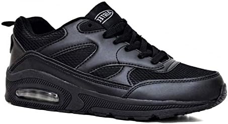 Rushour Ladies Concept Air Bubble Max 90 Running Trainer Fitness Shock Absorbing Sports Gym Shoes Size 3-8 (7 UK, Black)