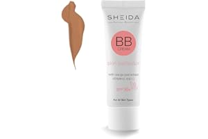 ‎SHEIDA SHEIDA BB Creme Medium, Getönte Tagescreme mit SPF 30+, 24h Feuchtigkeit und Hautoptimierer für einen ebenmäßigen Teint, angereichert mit Vitamin E & C