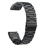 XIHAMA Garmin Fenix 5 Armbanduhr-Band, Edelstahl-Band Einfache Montage-Ersatz-Uhrenarmband aus Edelstahl, Metall-Armband für Garmin Fenix 5 Armbanduhr, für Männer und Frauen