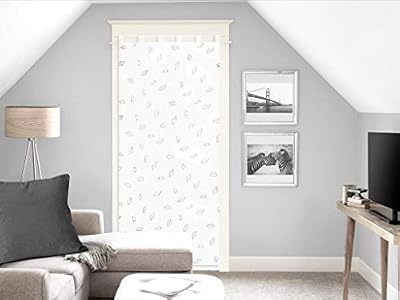 Soleil d'ocre Laurene Brise-bise, Polyester, Blanc, 90 x 200 cm