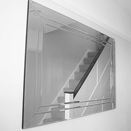 Online Furniture World Canterbury Large Bevelled Frameless Mirror 120cm x 80cm