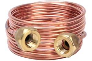 VIAGASAFAMIDO Tubería Capilar de Cobre Flexible, Tubo de Refrigeración 2,8 Mm G1/4" (2000Mm) Para Equipos de Aire Acondicionado Y Neveras