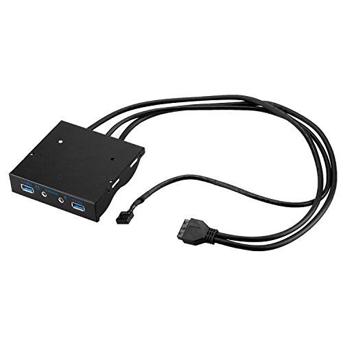 TurnRaise USB 3,0 2-Port 3,5 Zoll Metall Frontplatte USB-Hub mit 1 HD-Audio-Ausgangs-Port/1 Mikrofon-Eingang Anschluss - 7
