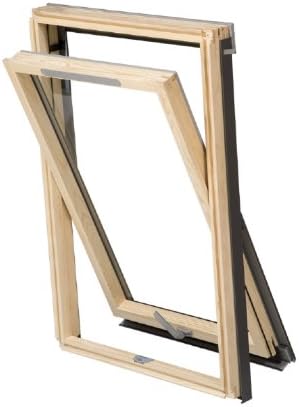 RoofLITE DVX M8A (78cm x 140cm) Centre-Pivot Pine Roof Window and SFX Slate Flashing Package