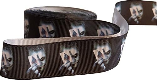 Joker Halloween Grosgrain Printed Ribbon 1" Wide for Cakes, Crafts, Gift Wrapping, Hair Accessories (2m Length)