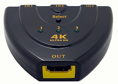 ULTRA HD HDMI Switch (flexibel) - 3 Port Umschalter | 3 x IN / 1 x OUT | Dolby True HD | intelligenter Switch - automatische und manuelle Umschaltung
