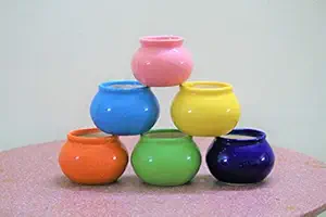 Pots and Plants, 6pc Handi Ceramic Pots Set (6pc) 27*27*27cm (Made in India Product || Handmade Matki)