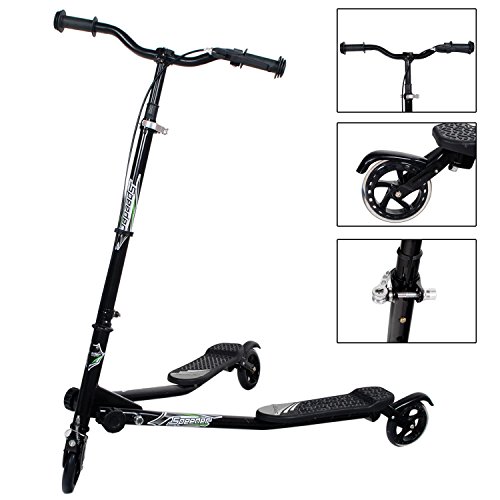 3 Wheels Maxi Speeder Slider Tri Motion Drifter Sports Outdoor (Black)