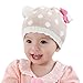 Happy Cherry Baby Toddler Child Kids Fashion Cute Hat Autumn Winter Warm 100% Cotton Knitted Cap Polka Dots Red Bowknot Crochet Beanie - 9-12M 46cm